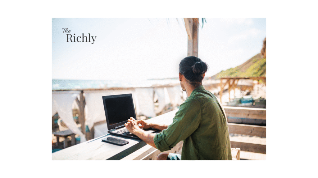 person working on side hustle